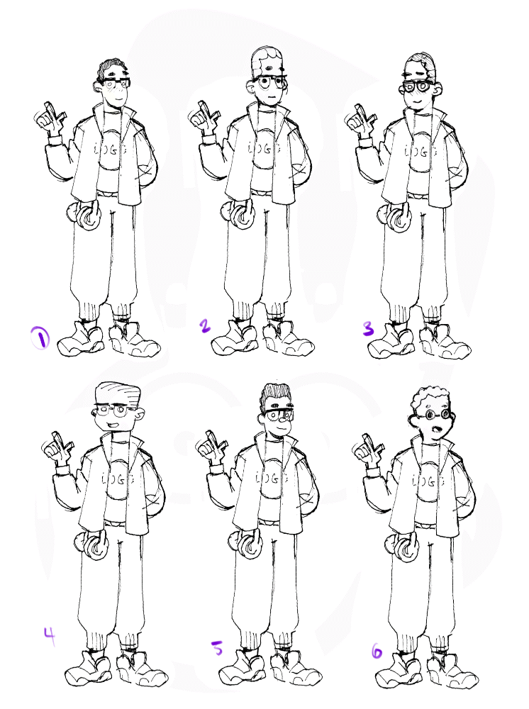 Animated GIF of 6 different static heads while the bodies underneath cycle between 3 outfits each